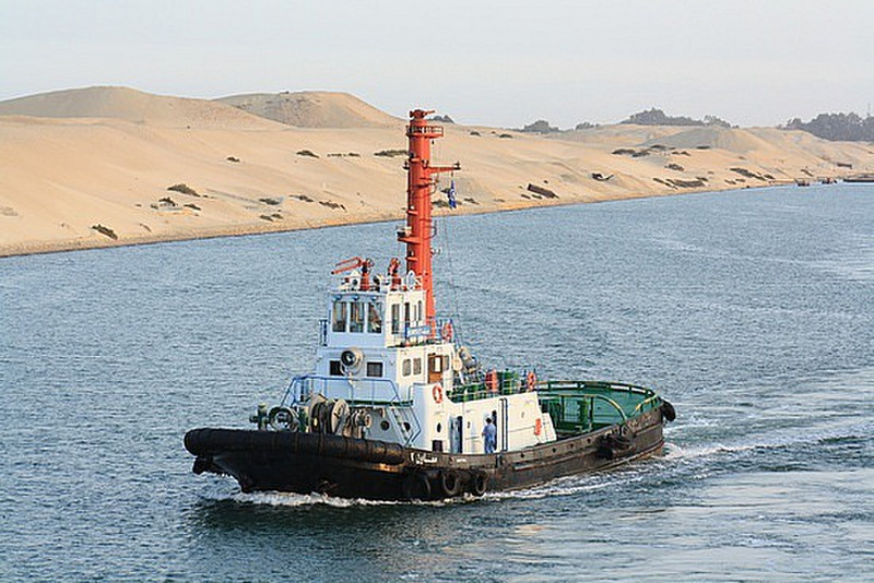 A tug boat on the Suez Canal