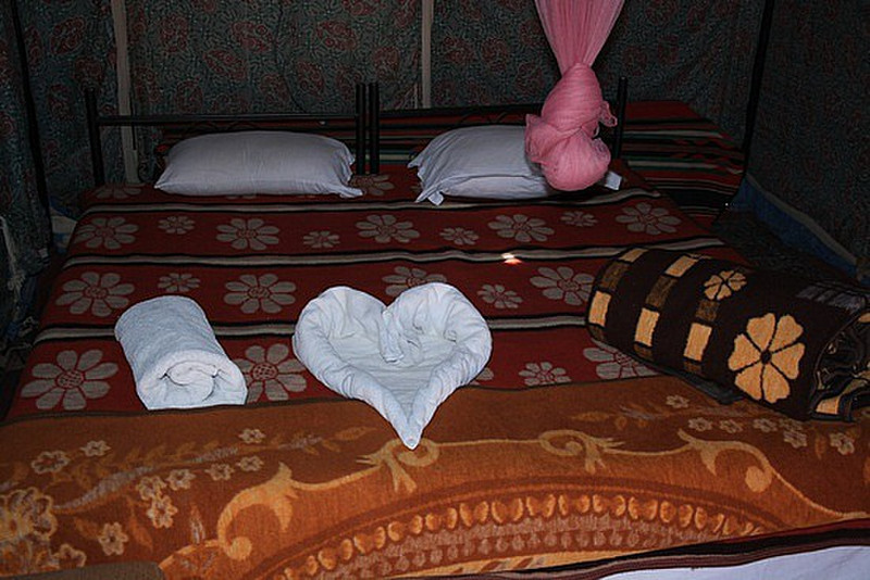 Inside a typical Bedouin tent