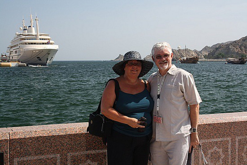 Chris and Roisin on the Corniche, Muscat