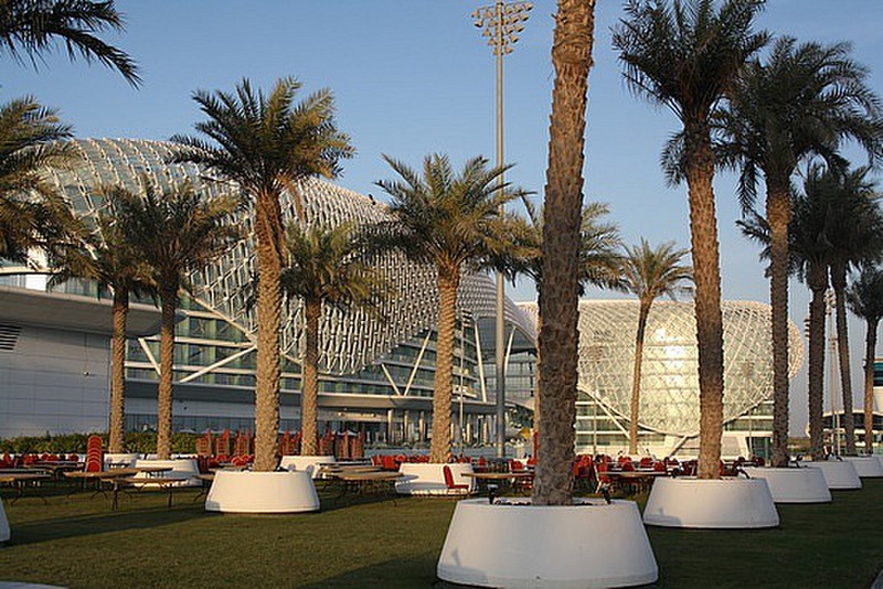 The grounds of the Yas hotel