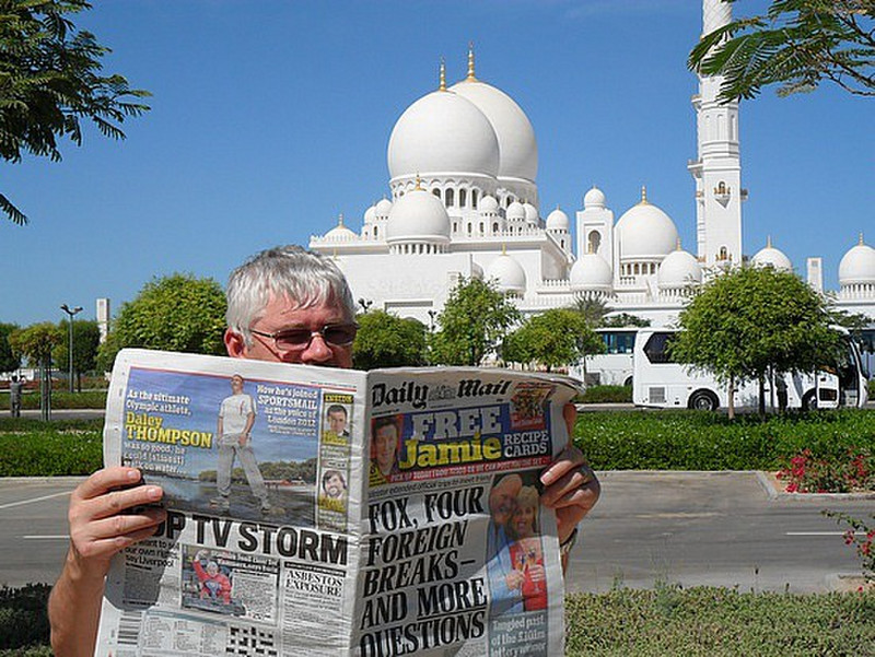 Chris catching up on the sport in Abu Dhabi