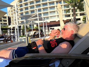Chris relaxing in Abu Dhabi