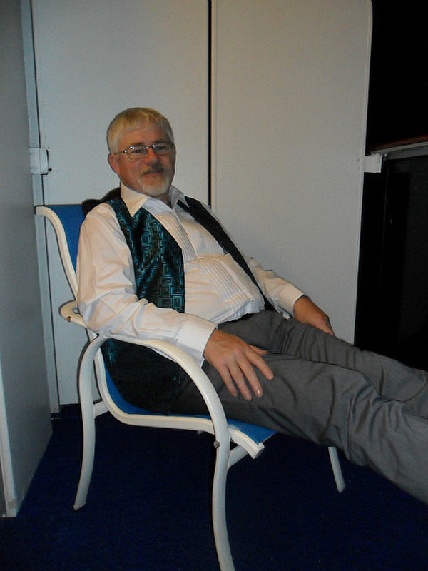 Chris relaxing after a hard night at the gala!