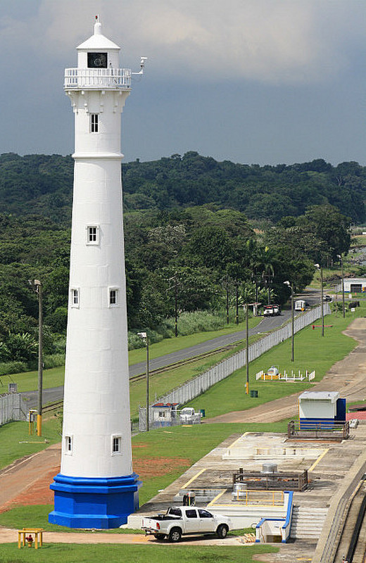 Lighthouse at Gatun locks, Panama Canal