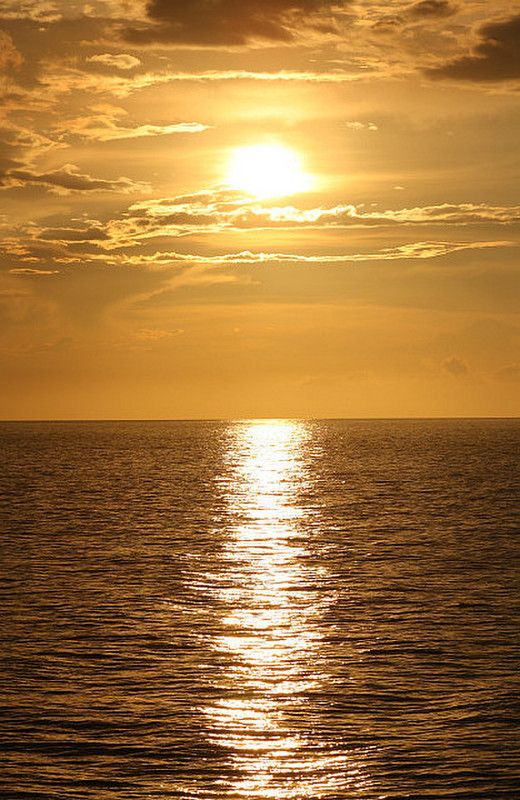 Sun set over the Caribbean