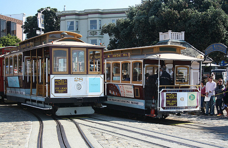 Cable cars at Hyde terminus