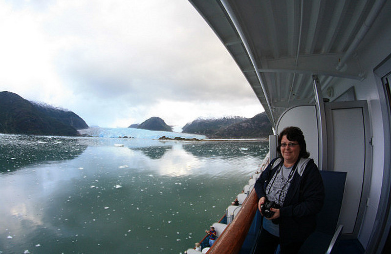 Roisin admiring the Amalia Glacier