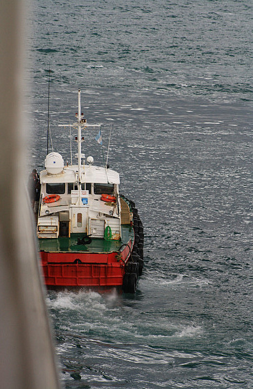 The pilot in Puerto Madryn leaving the ship