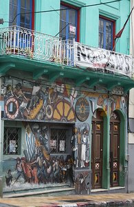 Colourful facade in Montevideo