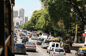 The congestion of Avenida 18 de Julio