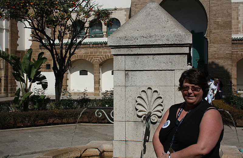 Roisin outside the church du Lourdes, Casablanca