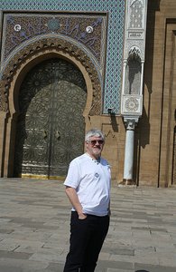 Chris loitering outside Royal gates, Casablanca