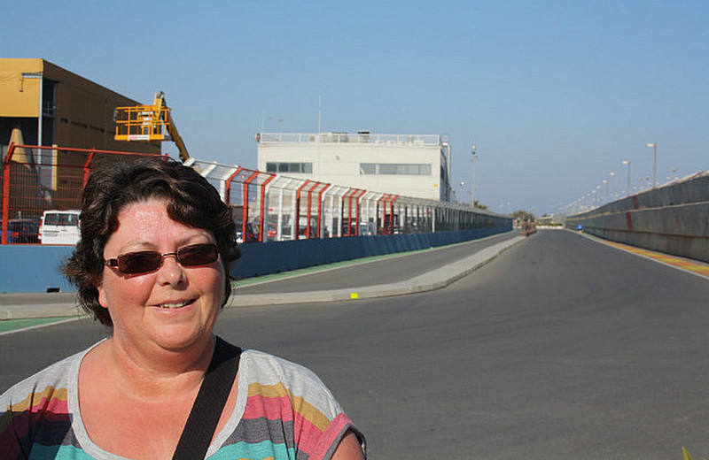 Roisin in front of the F1 circuit, Valencia
