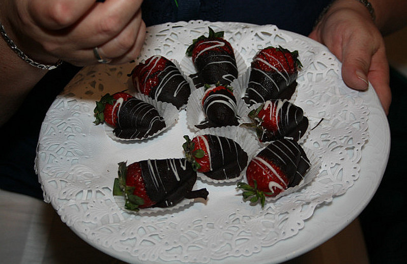 Chocolate strawberries up close and dangerous!