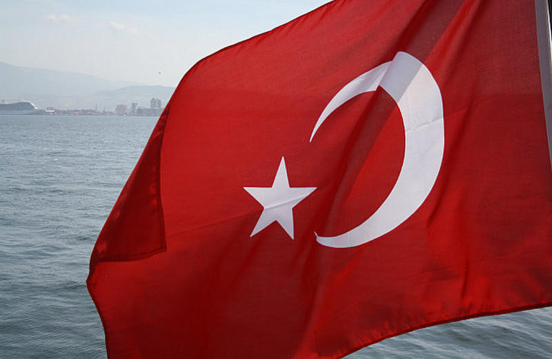 Turkish flag proudly flying