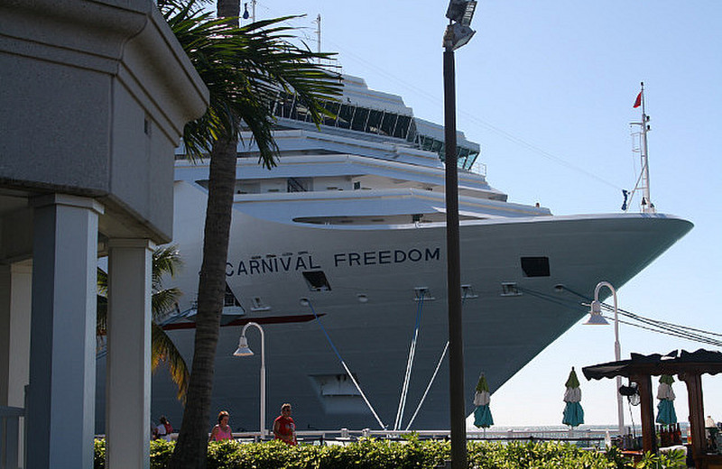 The Carnival Freedom checks in at Key West