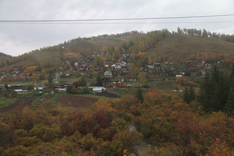 The Siberian countryside rolls by