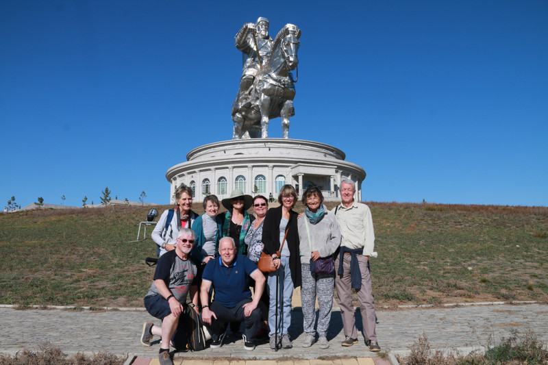 Group photo in front of Genghis Khan