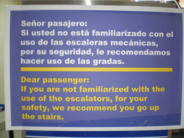 Sign in the airport - La Paz