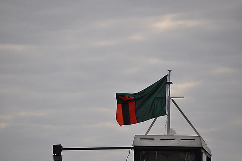 Flying the Zambia Flag
