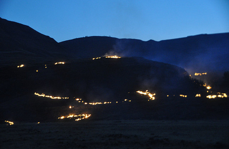 Fires Burning in the Drakensberg