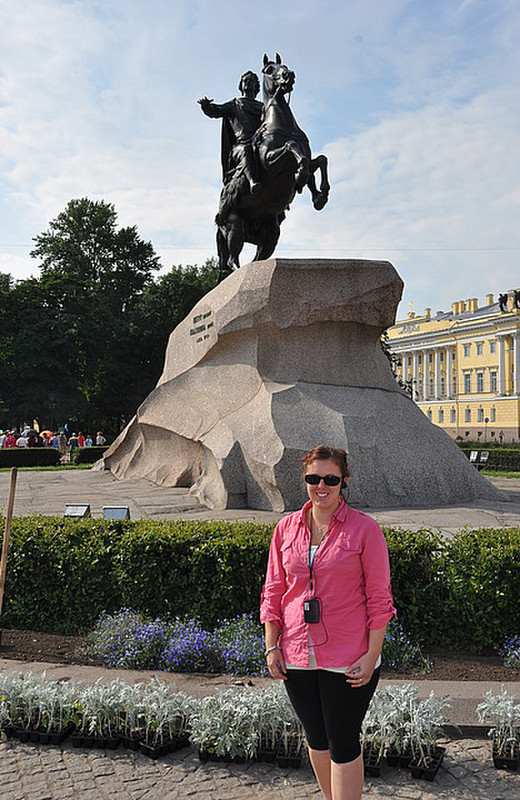 Nat with St Petersberg monument