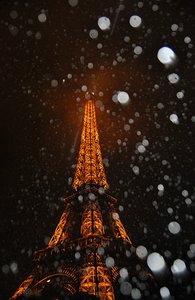 Wet Rainy Eiffel Tower