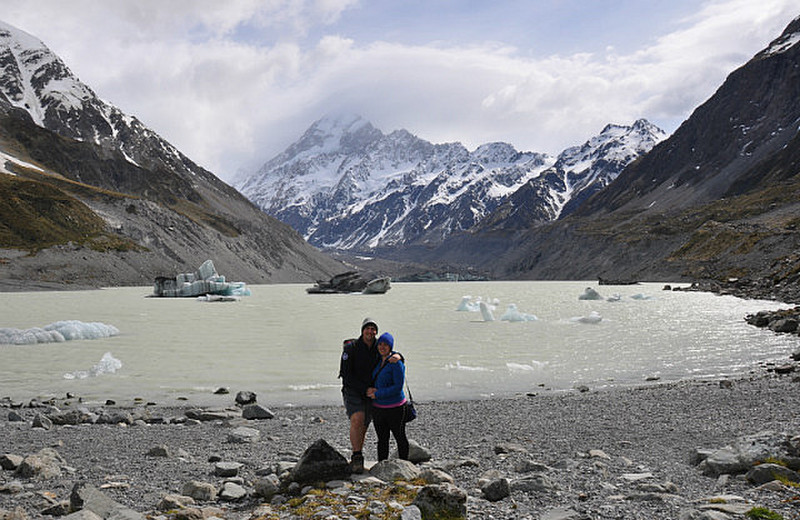Kris and Nat at Mount Cook Hooker Valley
