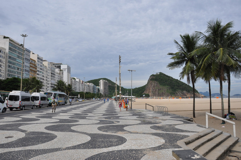 Walking along Copacabana