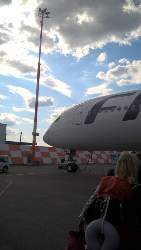 Boarding the Super-Cool A350 with Sunglasses at Helsinki
