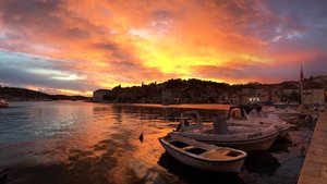 Sunset in Milna, Croatia