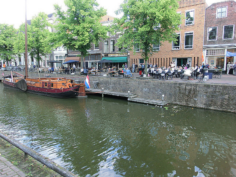 One of the many canals -- and an orchestra playing