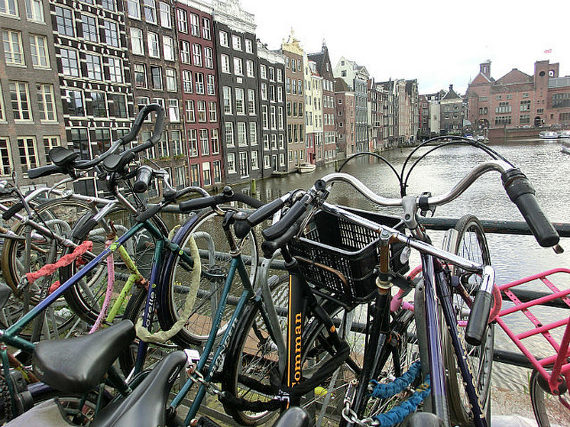 Amsterdam personified: bikes &amp; canals