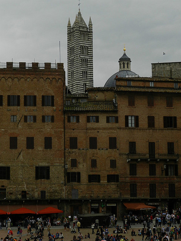 Duomo bell tower and dome from Il Campo