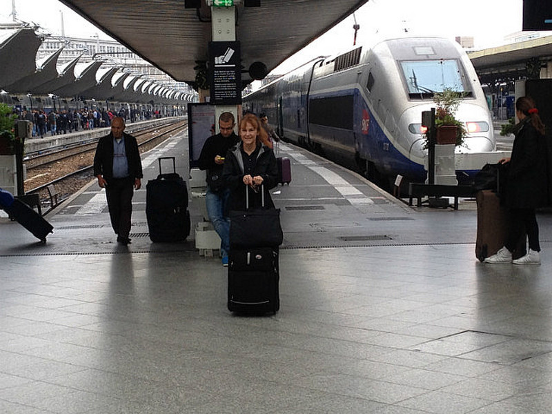 Ready to board the high speed TGV to Avignon