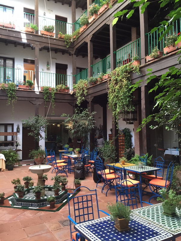 Courtyard at our hotel, the El Rey Moro