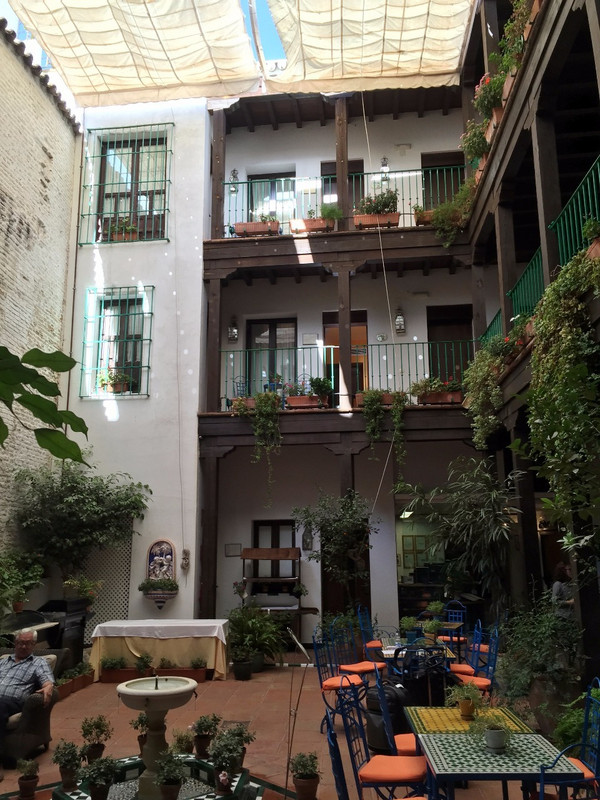 Courtyard at El Rey Moro (our room on upper left)