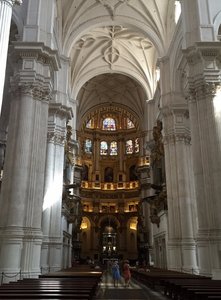 The nave and altar in the Granada Cathedral