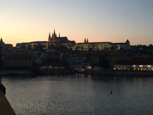Prague Castle and St. Vitus Cathedral at sunset