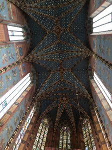 Ceiling, main nave, Basilica of St. Mary, Krakow
