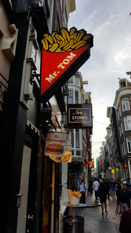 French fry sign and Stones Bar & Bistro