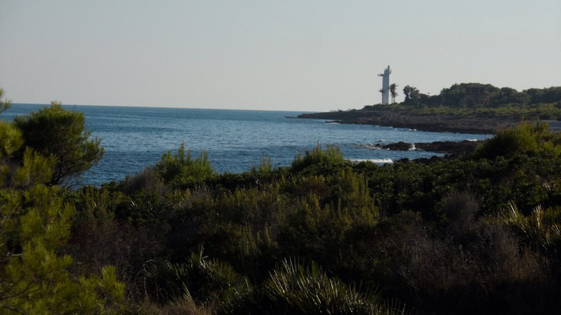Lighthouse from coast near site
