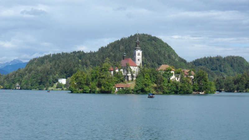 Bled Island in the middle of the lake