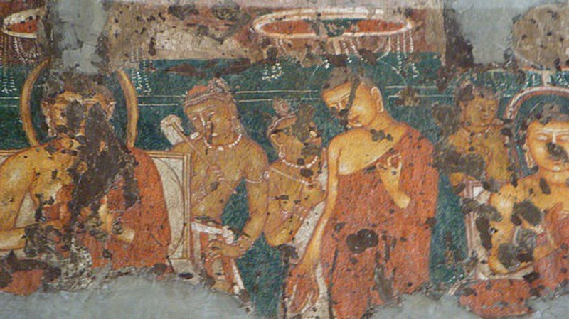 Paintings still on the cave walls