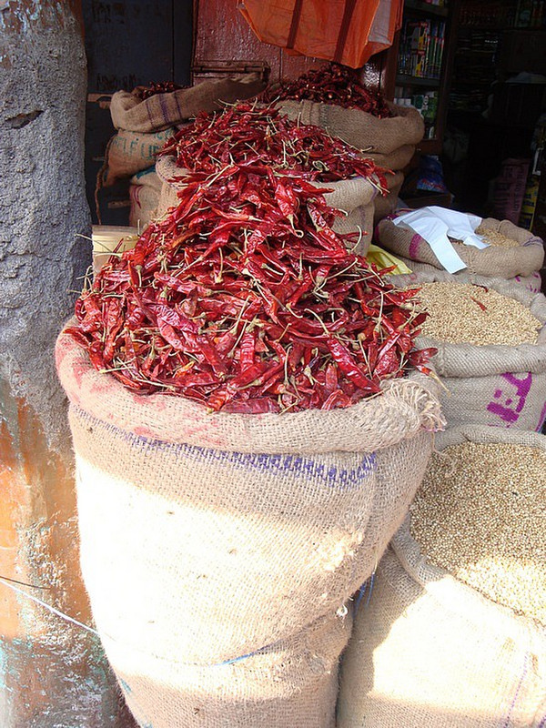 A bag of red hot chillis