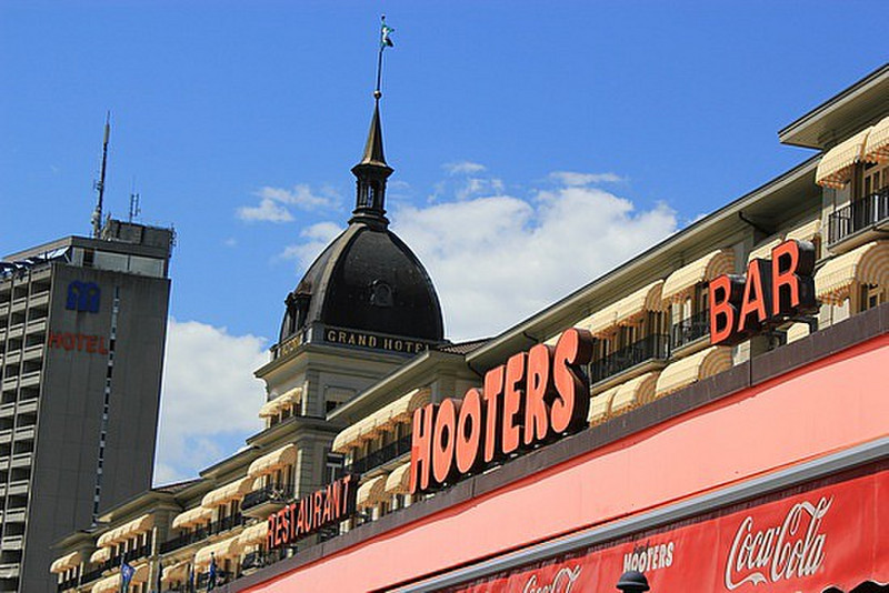 Hooters Next To The Grand Hotel, What A Combo