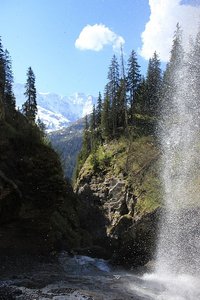 Waterfall And Mountain Views