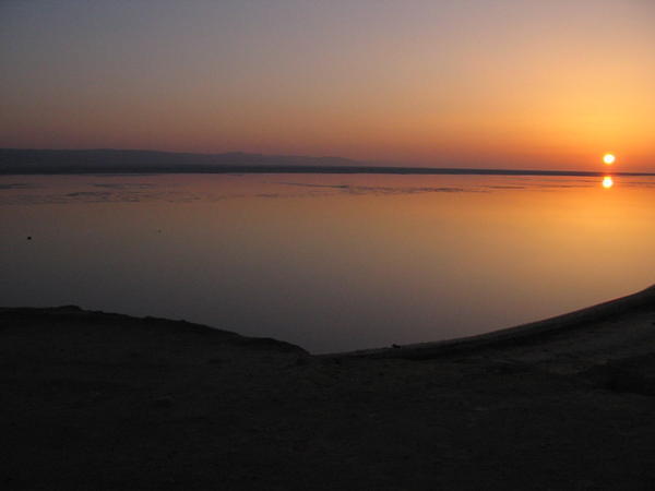 Sunrise at the salt lake