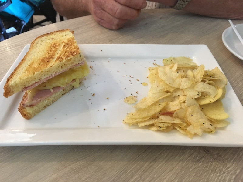 Ham and Cheese Sandwich with Chips
