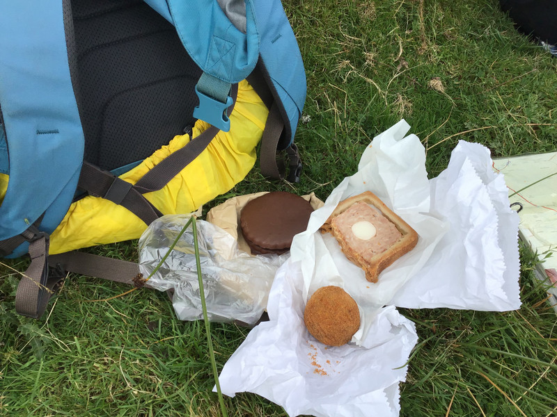 Scotch egg, port terrine and a huge chocolate marshmallow biscuit. Who doesn’t love walking now?